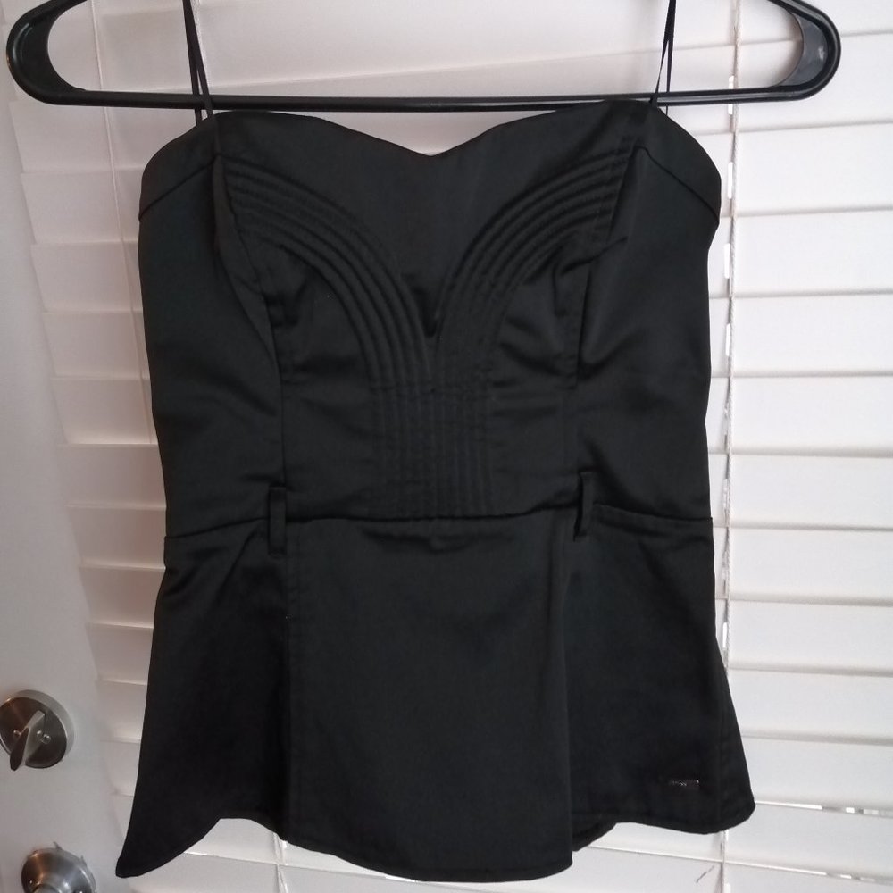 Black GUESS Corset-Style Top